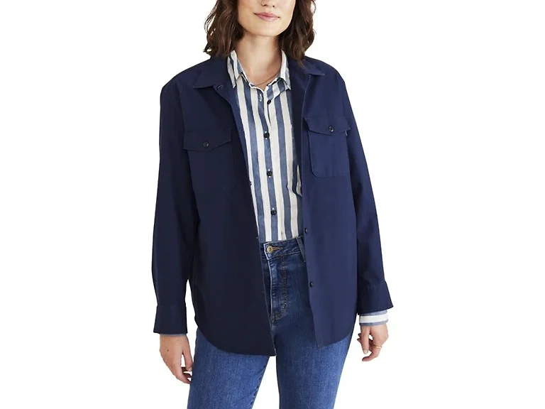 DOCKERS Women (L) Relaxed Long Shirt (new) Jacket