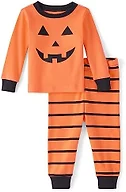 The Children's Place Baby Toddler, Halloween Pajamas, Cotton, Pumpkin 2 Piece, 6-9 Months