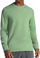 Gaiam Men’s Cozy & Cool Long Sleeve Crewneck Top, Standard Fit, Stretch Midweight Micro Waffle Jacquard Material, Loden Frost, Medium