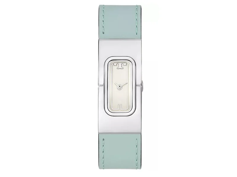 Tory Burch Women's T Light Blue/Faux Croc Watch