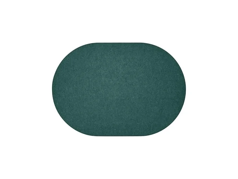 Fortessa Loft Felt Placemat, 13.3 x 16.5 Oval Placemat (Set of 4), Forest