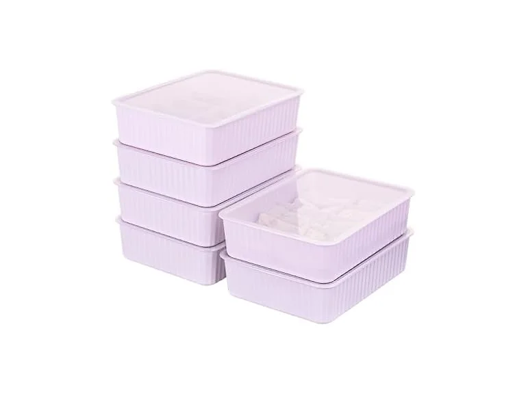 Cetomo Plastic Underwear Sock Drawer Organizer with Lid