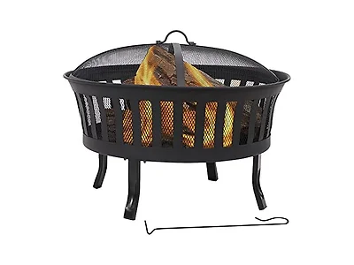 Sunnydaze Decor 25" Steel Mesh Fire Pit w/ Screen