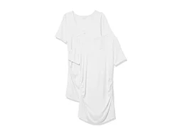 Amazon Essentials Women's Maternity Maternity 2-Pack Short-Sleeve Rouched Scoopneck T-Shirt Shirt, -White/White, Medium