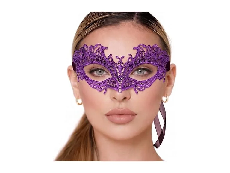 Purple Masquerade Mask for Women - Lace