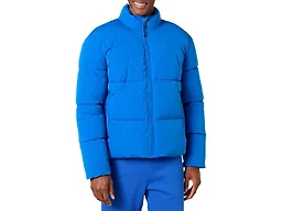 Amazon Essentials Men's Mock Neck Heavyweight Puffer Coat (Available in Big & Tall), Bright Blue, Small