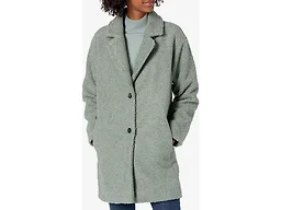 Amazon Essentials Women's Teddy Bear Fleece Oversized-Fit Lapel Jacket, Sage Green, X-Small
