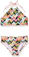 Kanu Surf Girls' Big Ruby Chevron Halter Bikini Beach Sport 2-Piece Swimsuit, Multi, 14