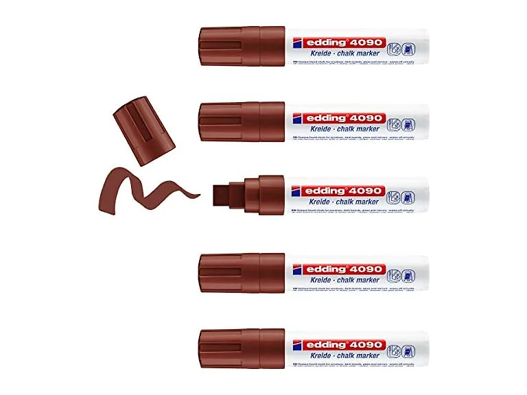 edding 4090 chalk marker - brown - 5 chalk pen