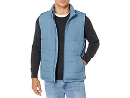 Amazon Essentials Men's Midweight Fleece-Lined Insulated Puffer Vest, Light Blue, Small
