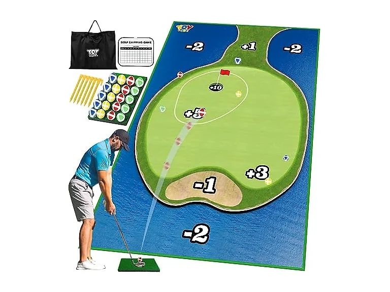 Golf Chipping Game Set w/ Mat & Balls