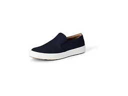 Amazon Essentials Men's Canvas Slip-on Sneakers, Navy/White, 11