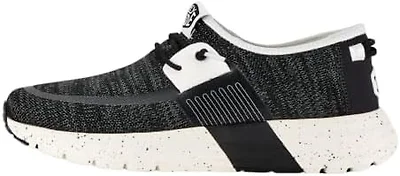 Hey Dude Mens Shoes, Sirocco Sport Mode, Black White, 42