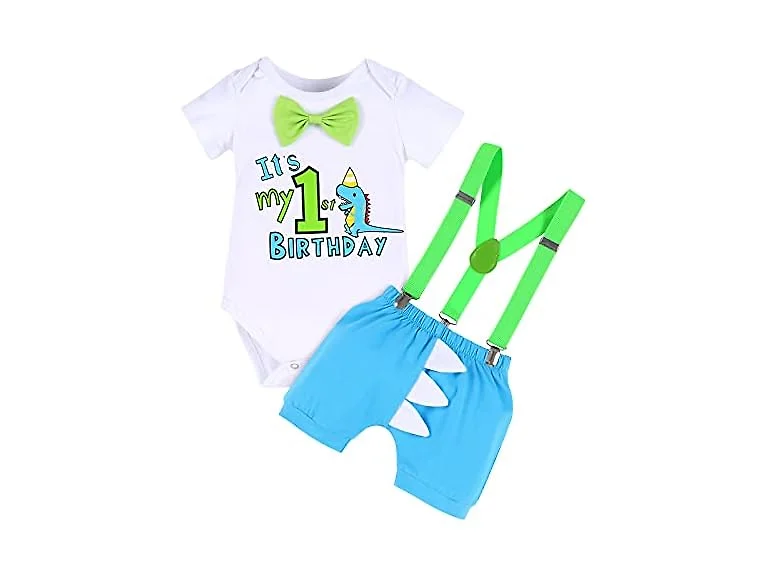 Imekis Boys (12-18 MOS) Dinosaur Outfit Shorts