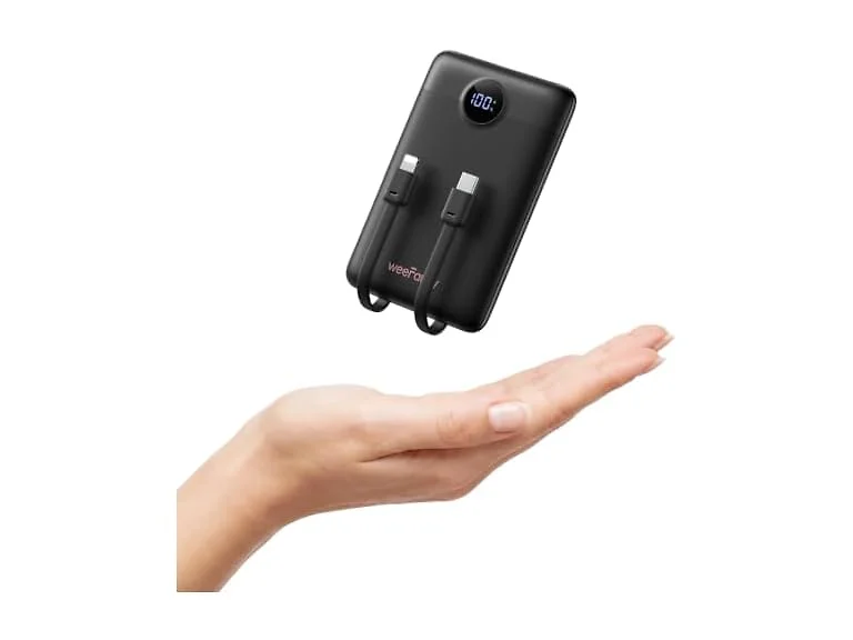 WeeFancy Mini 10000mAh Power Bank Built-In Cables