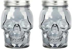 DURA LIVING DL-DL01042S 42 oz Skull Mason Jar Glass Co