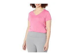 Hanes Women's Sport Performance V-Neck Tee, Amaranth Heather, Medium