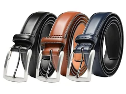 Giorgio Brutini CB-7000-BLK-BR-NAVY-M M (32-36) Giorgio Brutini Leather Dress Belt Black & Brown & Navy