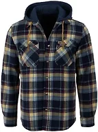 Field & Stream Men's Widgeon Waffle Hooded Flannel Shirt Jacket, Deep Sea Plaid, XX-Large