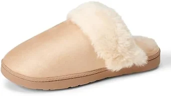 Amazon Essentials Women's Faux Fur Cozy Slippers, Sand, 6