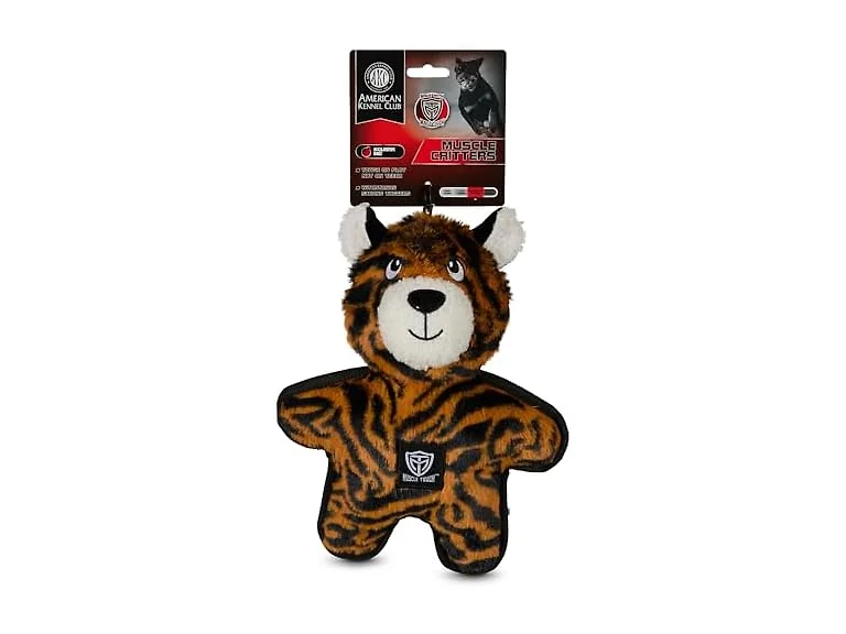 American Kennel Club Plush Dog Toy with Squeaker, Tiger