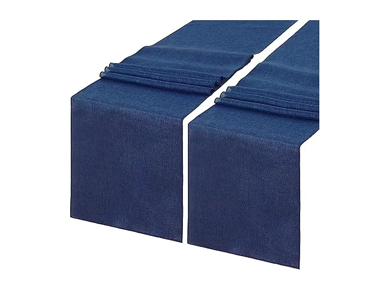 Simple Modern LuoluoHouse Blue Table Runner Burlap