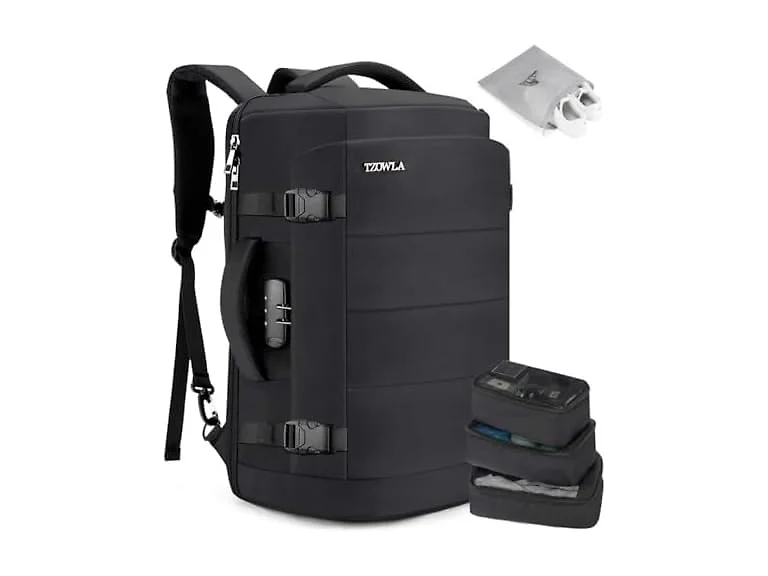 Tzowla Black 40L 17.3" Travel Laptop Backpack