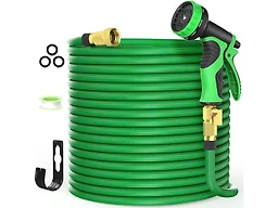 100ft Flexible Garden Hose with Nozzle