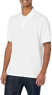 Amazon Essentials Men's Regular-Fit Cotton Pique Polo Shirt (Available in Big & Tall), White, X-Small