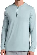 Gaiam Men’s Bliss Balance Long Sleeve Henley, Standard Fit, Stretch Midweight Material, Slate, Small