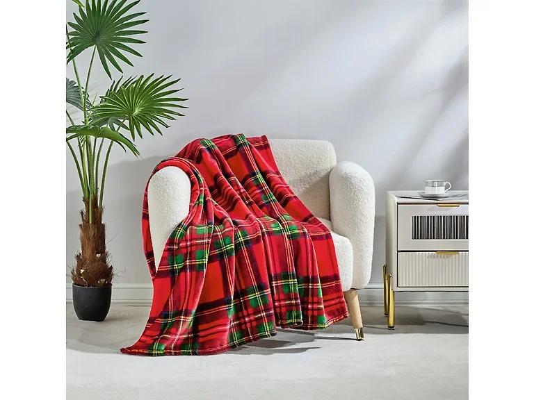 Green Red Plaid Throws