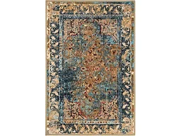 Superior Indoor Non-Slip Area Rug, Modern Overdyed Machine Washable Rugs, Home Floor Decor For Entryway, Office, Bedroom, Living/ Dining, Kitchen, Angeles Collection, Green-Beige, 5' x 8'