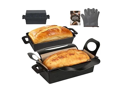 ROTTOGOON 2 in 1 Cast Iron Loaf Pan
