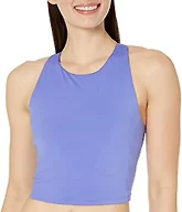 Amazon Essentials Women's Active Sculpt High Neck Racer Back Sports Bra Tank, Medium Support, Cornflower Blue, X-Small