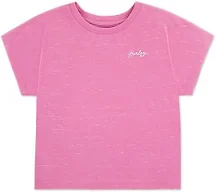 Hurley Girls Soft Knit Basic T-Shirt, Peony Pink, X-Large