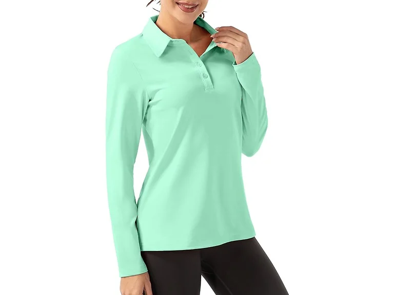 FKEEP Women Long Sleeve Polo Shirt Golf