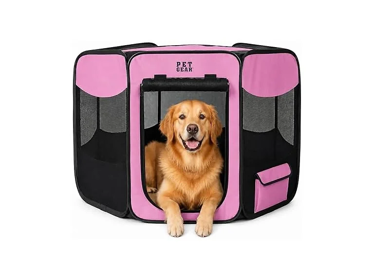 Pet Gear Octagon Pet Pen, Classic Pink, 36-inches