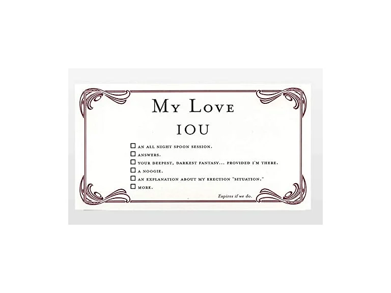 Quiplip Love IOU card