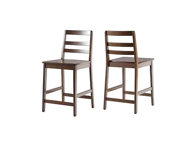Walker Edison 2-Piece Solid Wood Stools (Open Box)