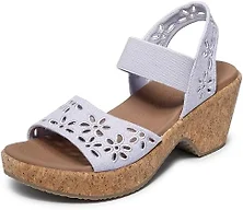 Skechers Women's BRYSTOL - BEACH BLISS, Canvas Floral Band Stretch Slingback, Lavender, 11M