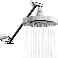 6" Round Rain Shower Head & Arm