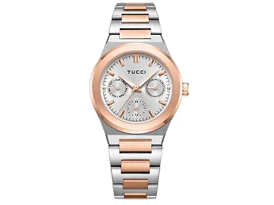 BIONDO/ WATCH /ROSE + SILVER STAINLESS STEEL