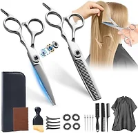 21Pcs 440C Hair Cutting Scissors Kit, Hair Scissors & Thinning Scissors Set