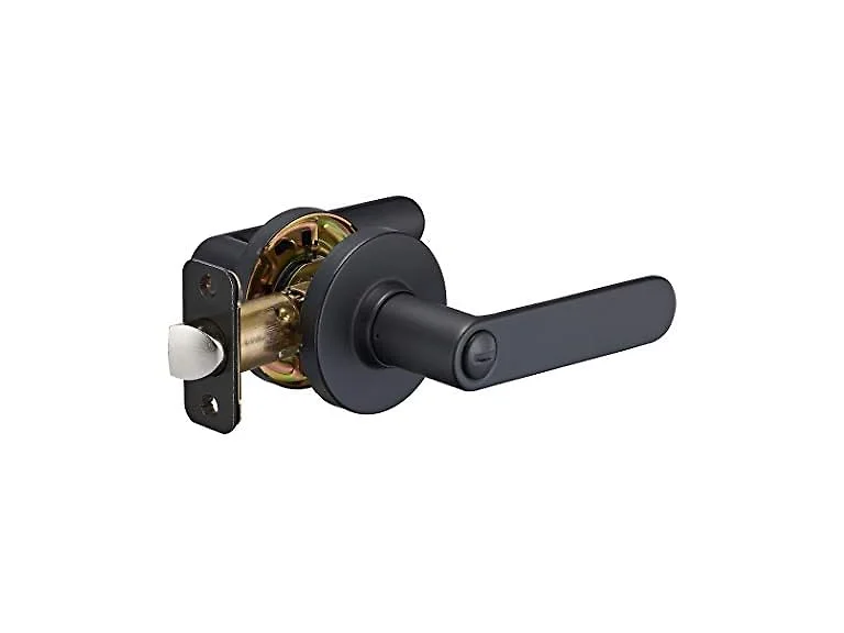 Amazon Basics Reno Door Lever with Lock Matte Black