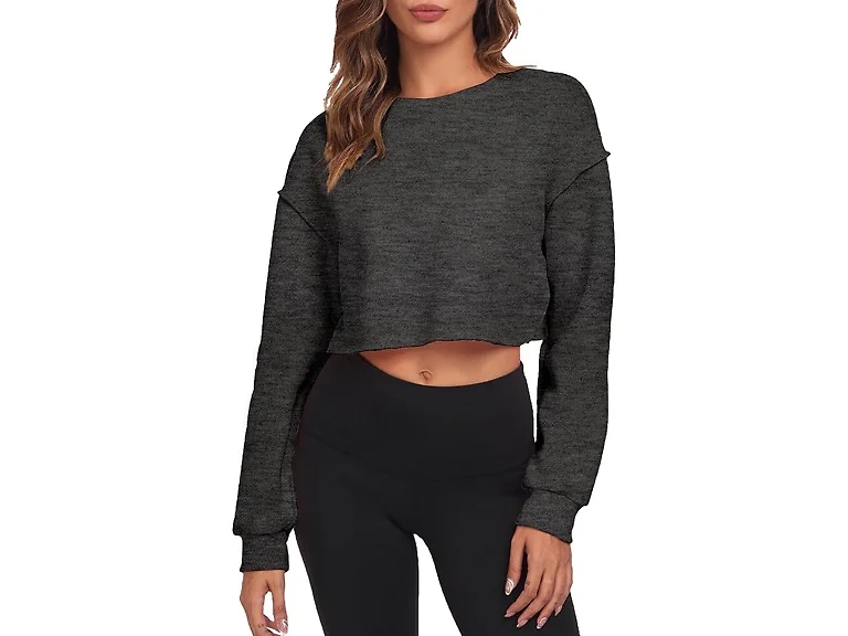 FKEEP Women (S) Cropped Sweatshirts Tops Zgrey B