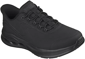 Skechers Men's Microfiber Glide Step Athletic Slip-On Sneakers with Hands Free Slip-Ins Black