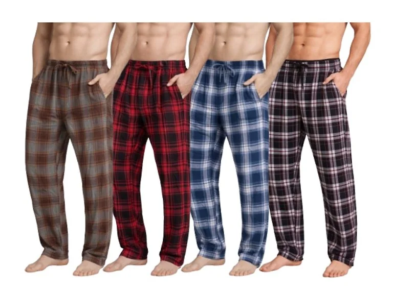 10W (4PK) Men's Cotton Flannel Pajama Pants
