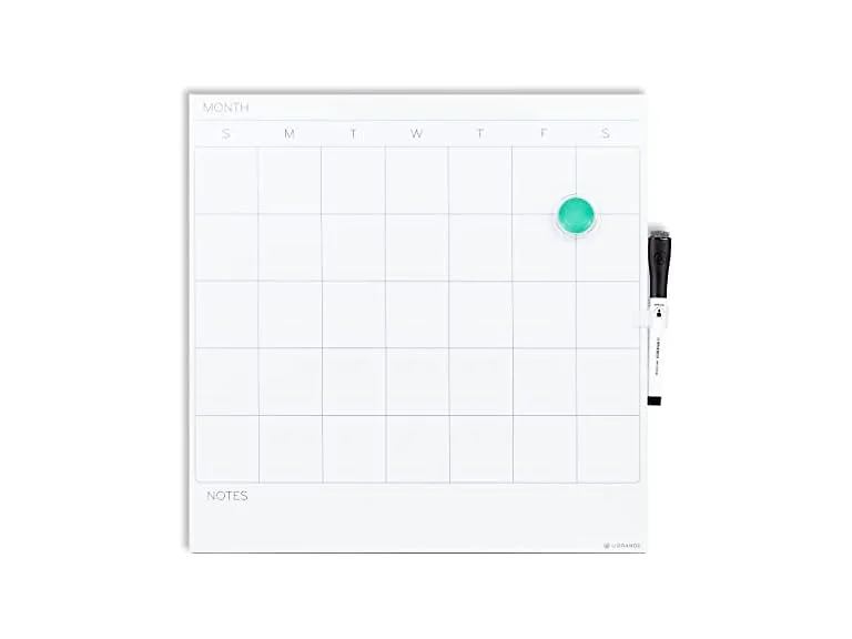 U Brands Square Magnetic Dry Erase Calendar Board