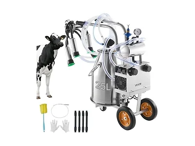 Electric Cow Milking Machine, 6.6 Gal / 25 L 304