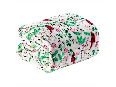 Luxury Home Cardinal Plush Decorative Throw